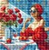 Набір для вишивання хрестиком AVA P134 Леді у червоному. Lady in Red
