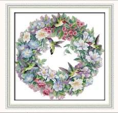 JoySunday  Набір для вишивання Вінок The Art Of Hummingbird з нанесеною на канву схемою