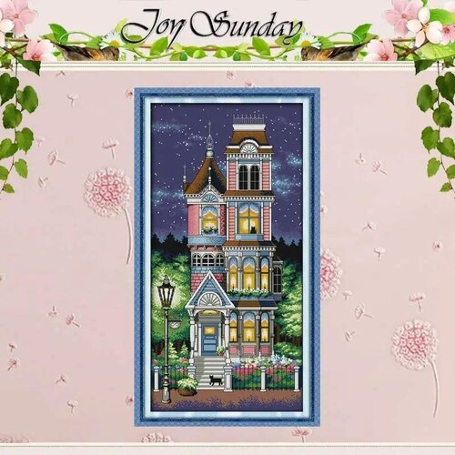 JoySunday  Набір для вишивання A Quiet Night з нанесеною на канву схемою