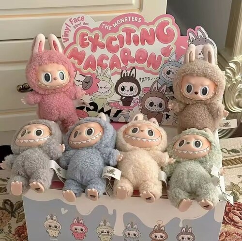 М'яка іграшка-сюрприз брелок для дітей Labubu The Monsters exciting macaron фигурка 17 см