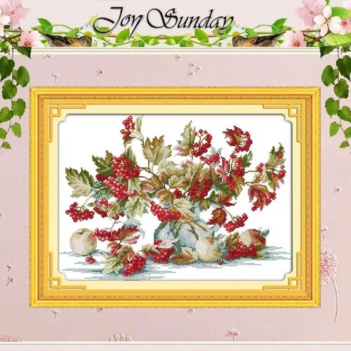 JoySunday  Набір для вишивання Little Red Fruit з нанесеною на канву схемою