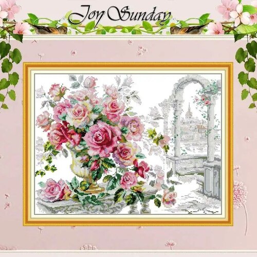 JoySunday Набір для вишивання The Rose In Bloom  з нанесеною на канву схемою