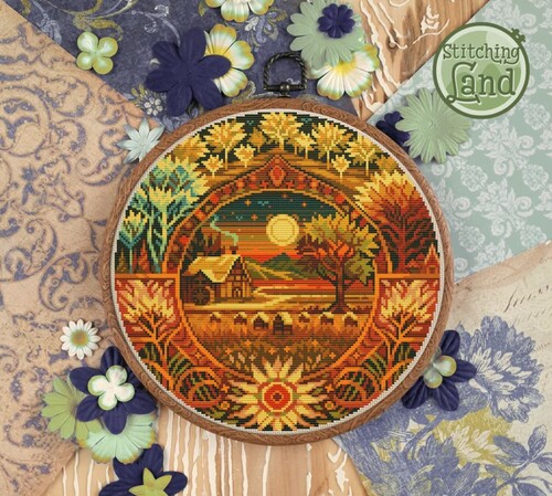 Набір для вишивання Stitching Land Art Nouveau 010 Осіння Пасіка