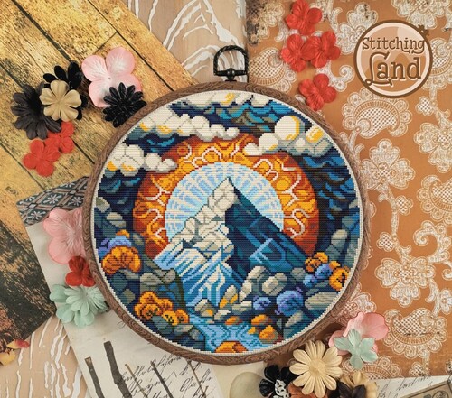 Набір для вишивання Stitching Land Art Nouveau 012 Гора Фудзіяма