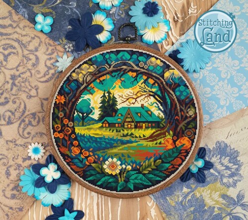 Набір для вишивання Stitching Land Art Nouveau 003 Літній будиночок