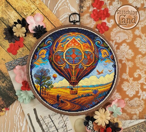Набір для вишивання Stitching Land Art Nouveau 007 Повітряна Куля